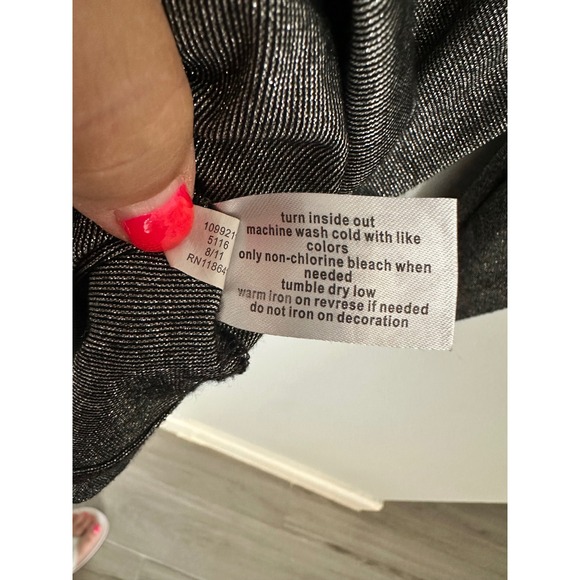 Lane Bryant Tunic Top Ruched Sleeve metallic Plus Size Top Gray 18/20 - Picture 5 of 5